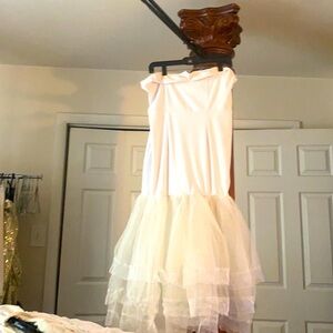 White dress with ruffled bottom